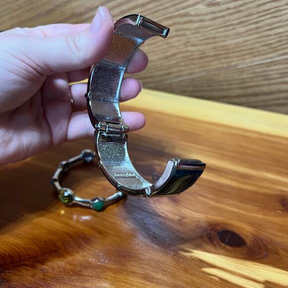 Lia Sophia Beauty Mark Easy On & Blue Abalone Clasp Bangle Set Retired Bracelets - Picture 8 of 9